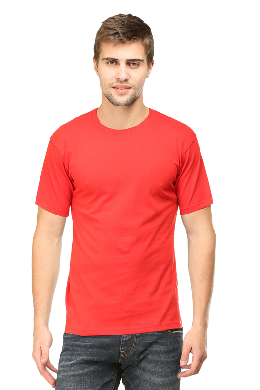 Red Plain t-shirt for men | Basic t-shirt for men | Men's plain t-shirts online India