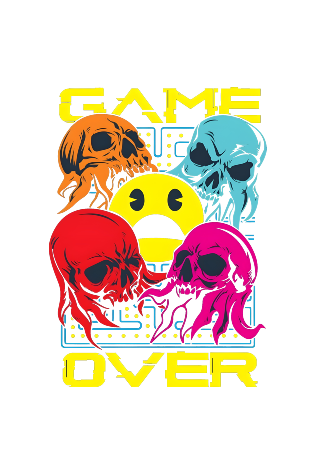 Game Over: Graphic Printed Oversized T-shirt for Men || Back Printed Oversized T shirt Men