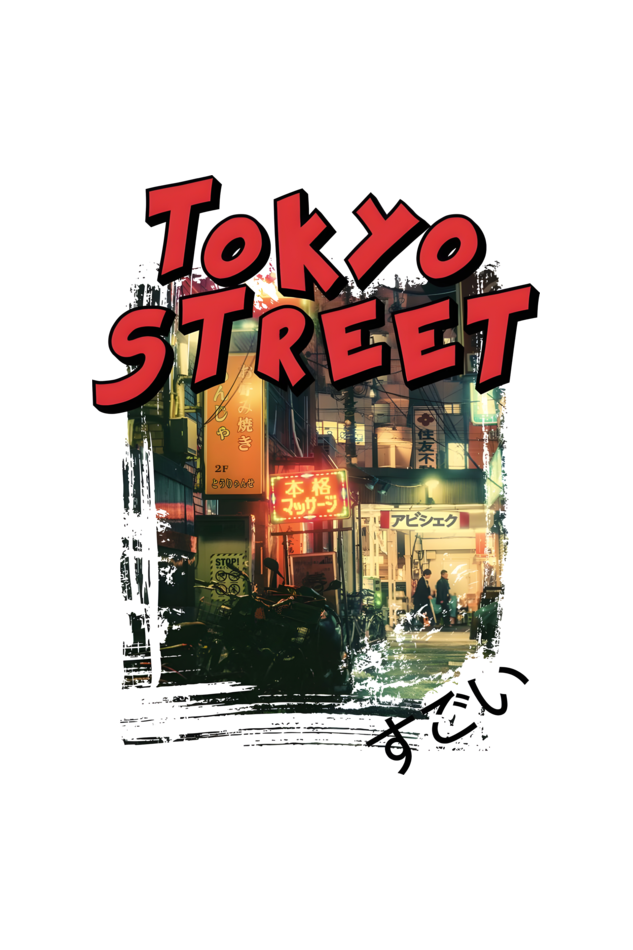 Tokyo Street: Graphic Printed Oversized T-shirt for Men || Back Printed Oversized T shirt Men