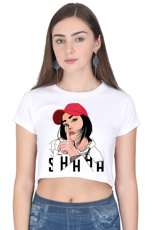 Shhh Printed Crop tops for women | Buy crop tops online India