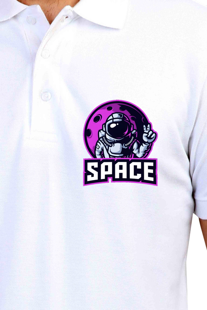 Space Printed Polo T-shirts for Men | Buy printed polo t-shirts online