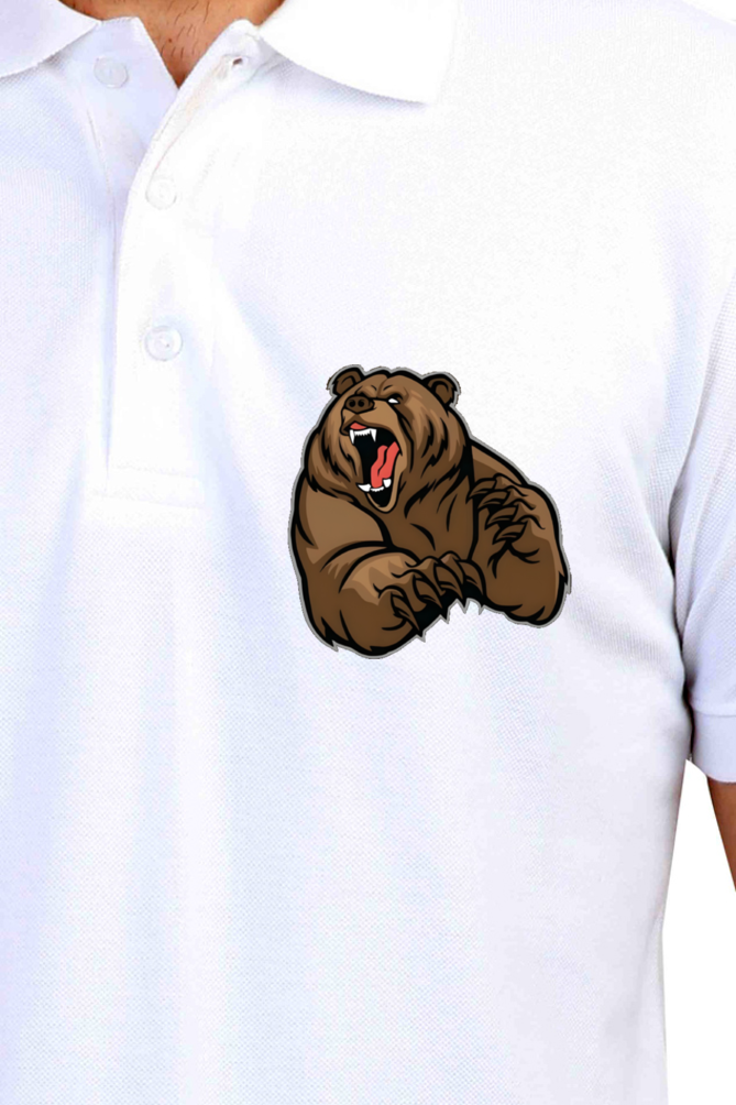 Bear Printed Polo T-shirts for Men | Buy printed polo t-shirts online