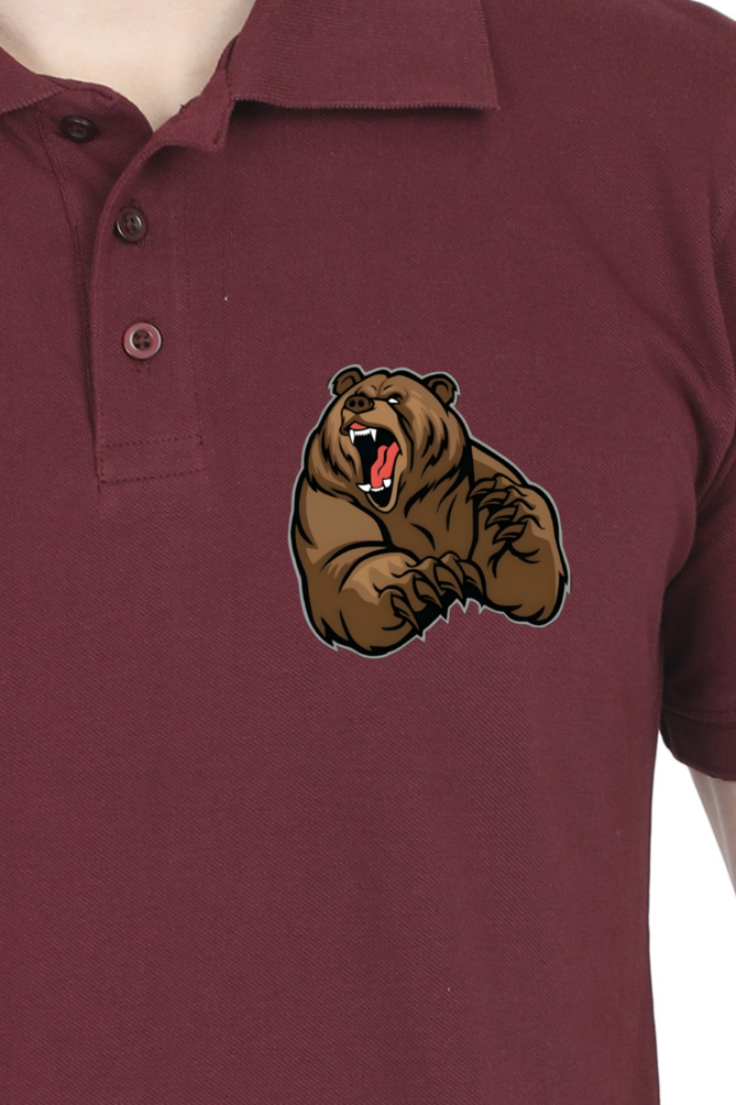 Bear Printed Polo T-shirts for Men | Buy printed polo t-shirts online