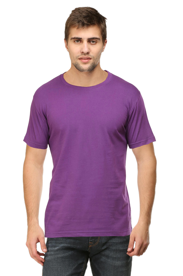 Purple Plain t-shirt for men | Basic t-shirt for men | Men's plain t-shirts online India