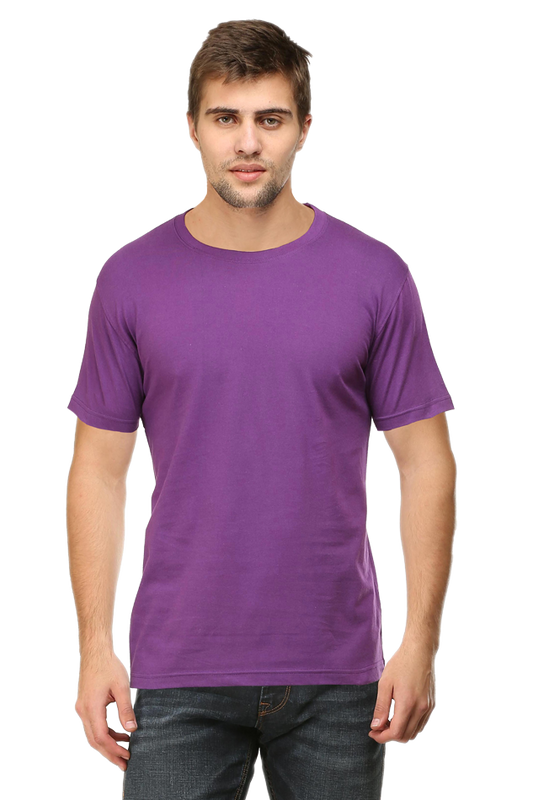 Purple Plain t-shirt for men | Basic t-shirt for men | Men's plain t-shirts online India