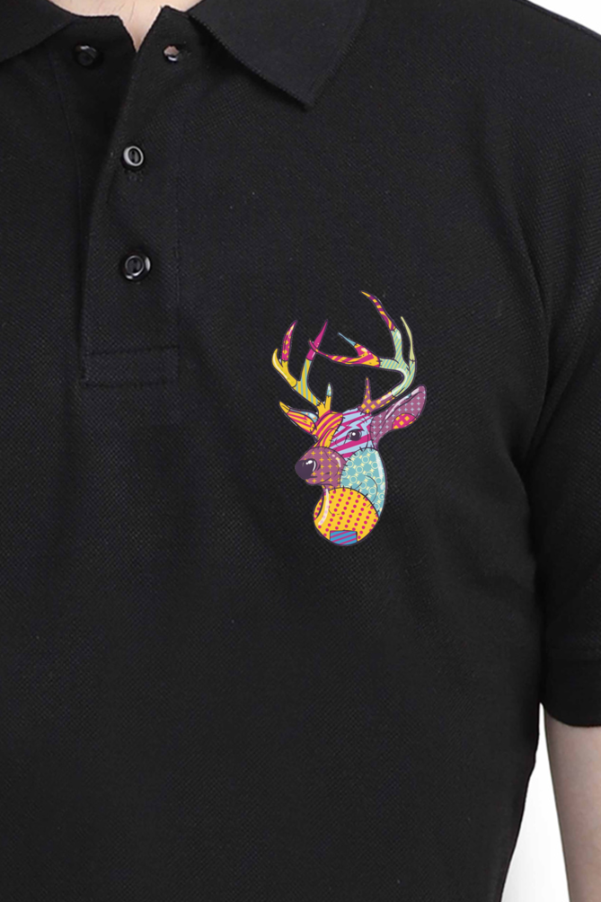 Reindeer Printed Polo T-shirts for Men | Buy printed polo t-shirts online