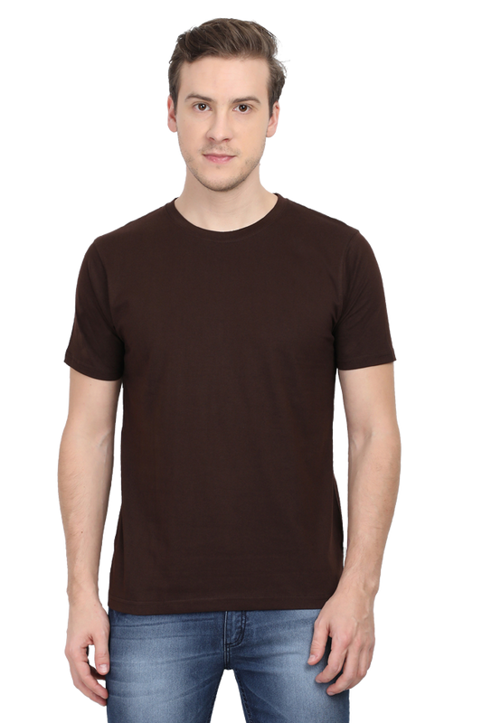 Coffee Brown Plain t-shirt for men | Basic t-shirt for men | Men's plain t-shirts online India