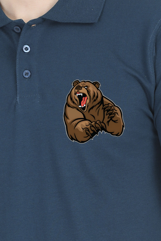 Bear Printed Polo T-shirts for Men | Buy printed polo t-shirts online