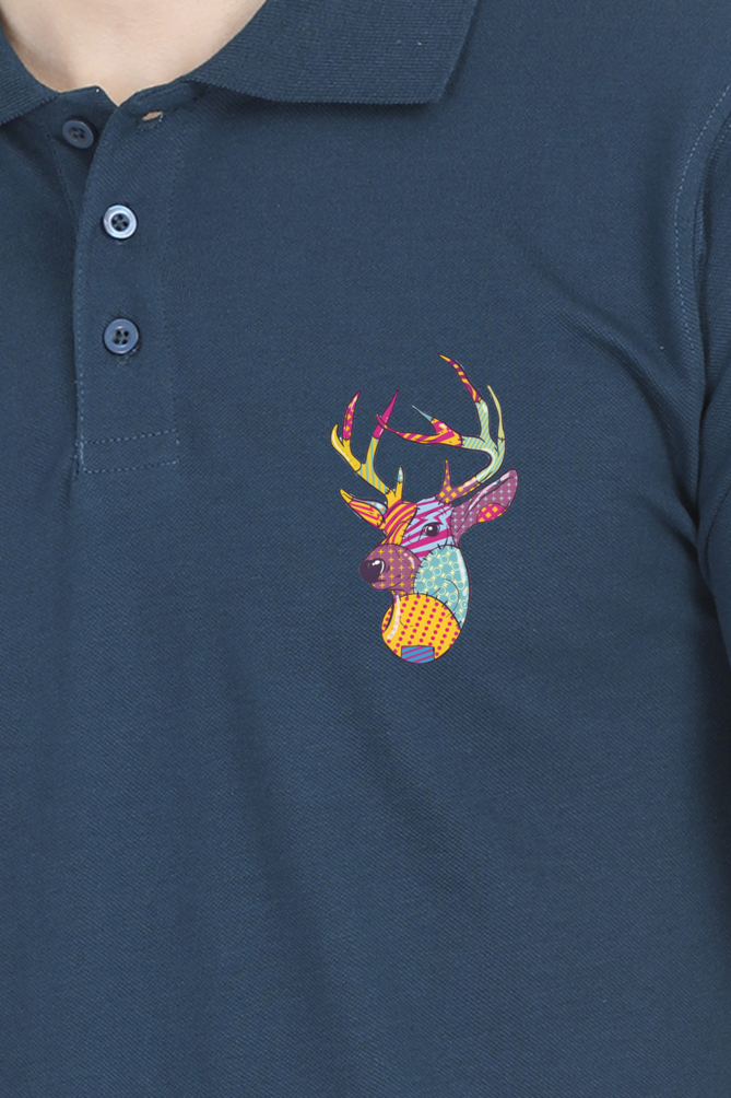 Reindeer Printed Polo T-shirts for Men | Buy printed polo t-shirts online