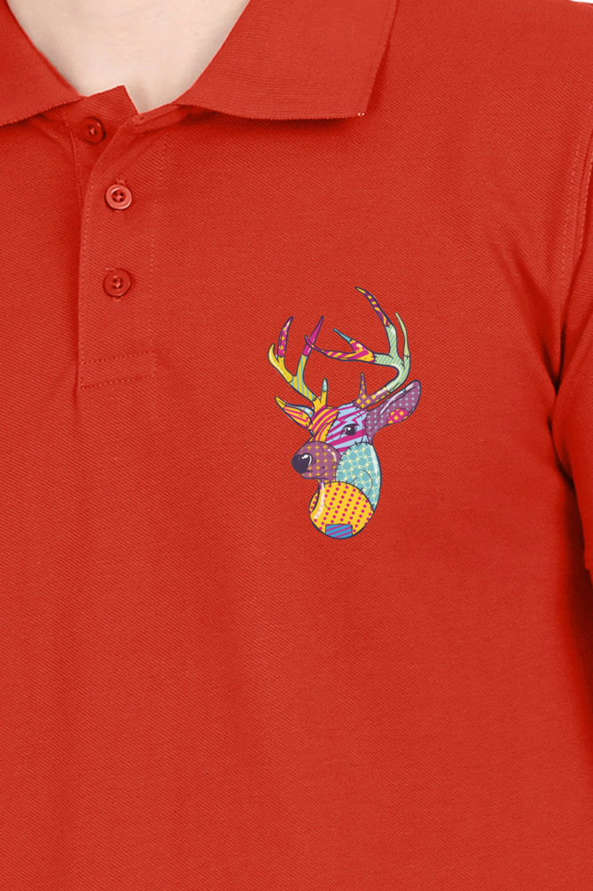 Reindeer Printed Polo T-shirts for Men | Buy printed polo t-shirts online