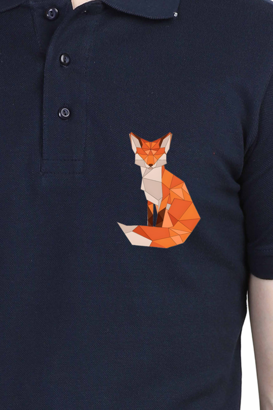 Abstract Fox Printed Polo T-shirts for Men | Buy printed polo t-shirts online