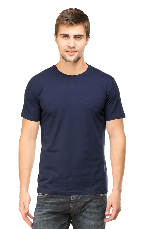 Navy Blue Plain t-shirt for men | Basic t-shirt for men | Men's plain t-shirts online India