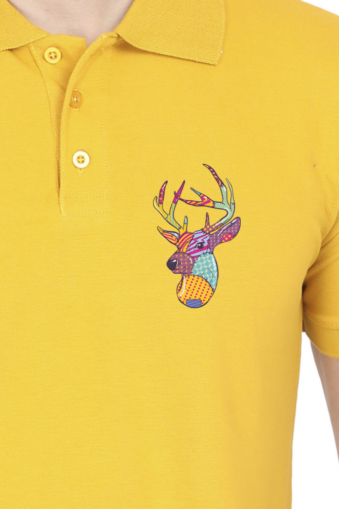 Reindeer Printed Polo T-shirts for Men | Buy printed polo t-shirts online