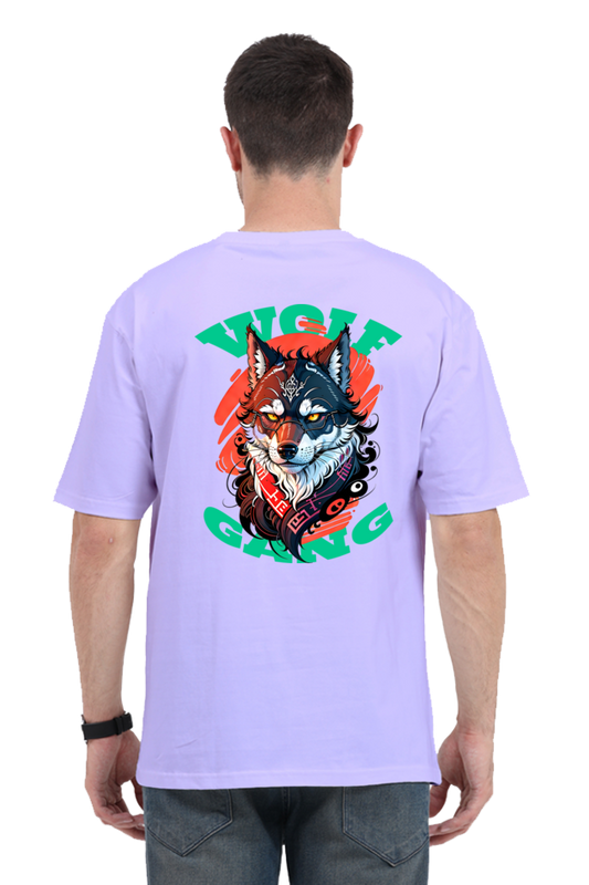 Wolf: Graphic Printed Oversized T-shirt for Men || Back Printed Oversized T shirt Men