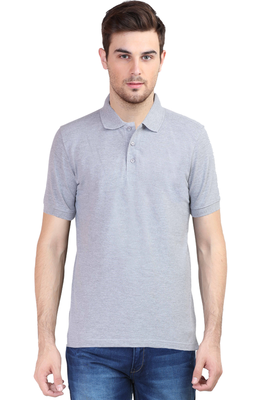 Grey Melange Polo T-shirts for Men | Buy polo t-shirts online