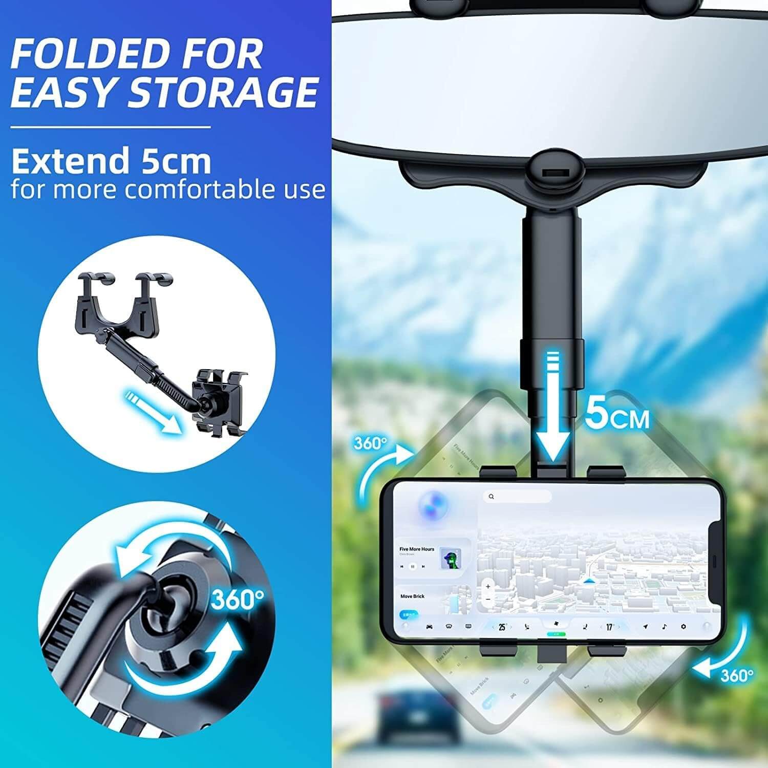 car mirror phone holder