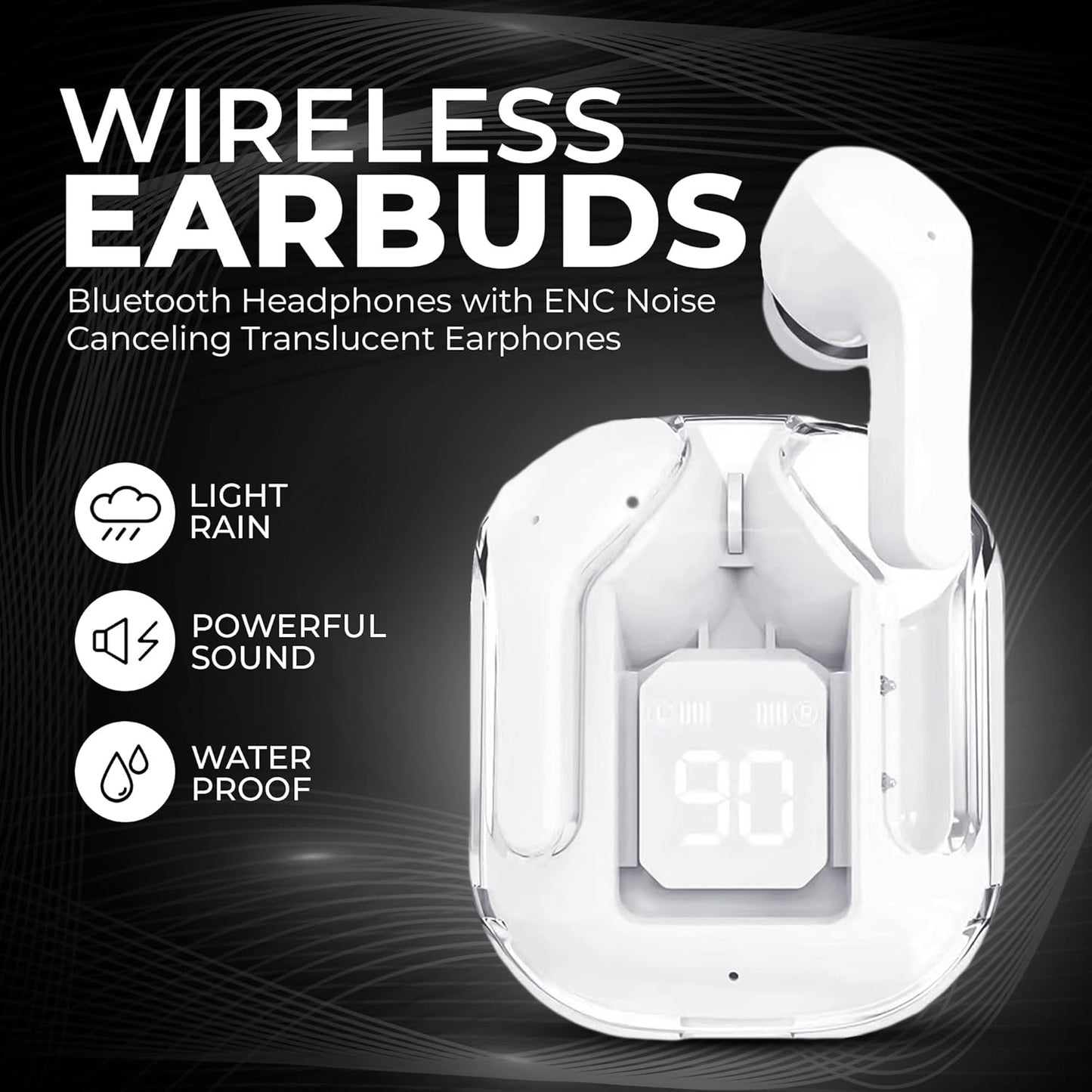 Touch Enabled - Ultrapod Earphone Buds Transparent