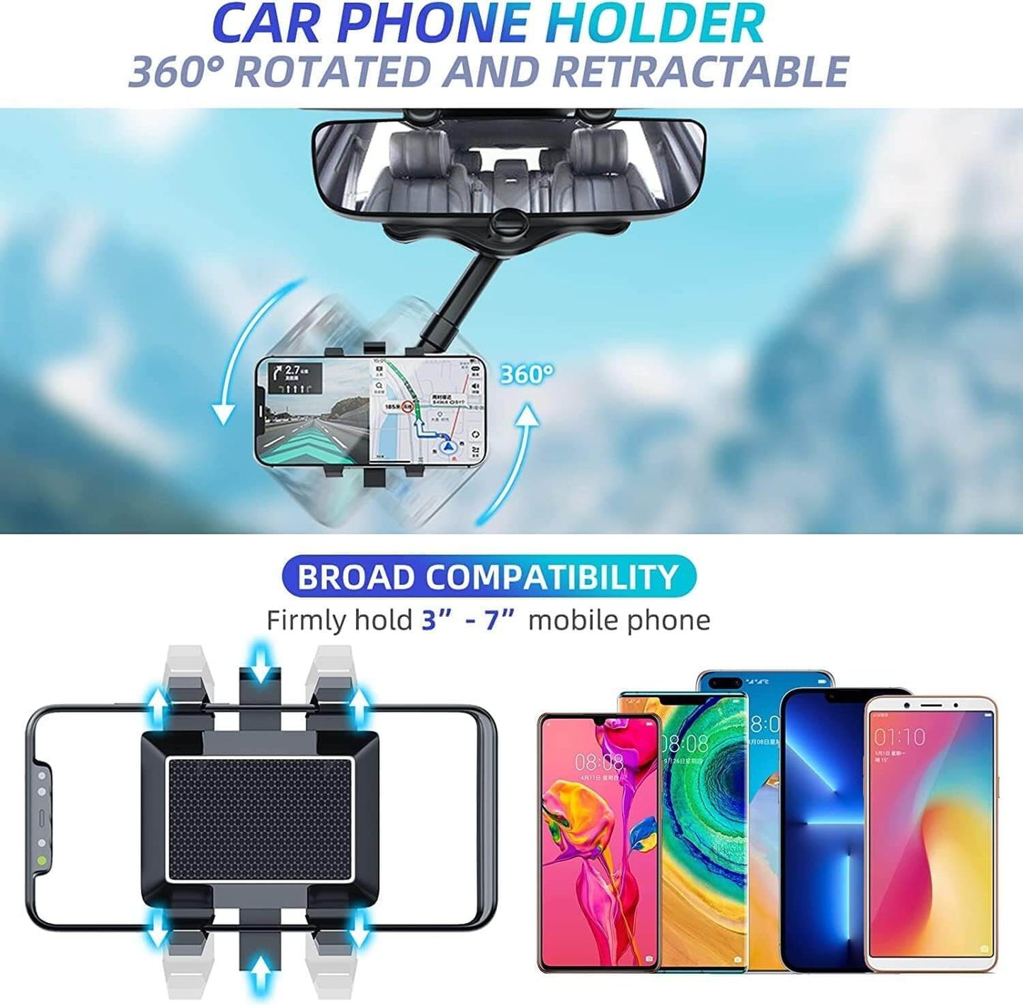 mobile holder for car mirror