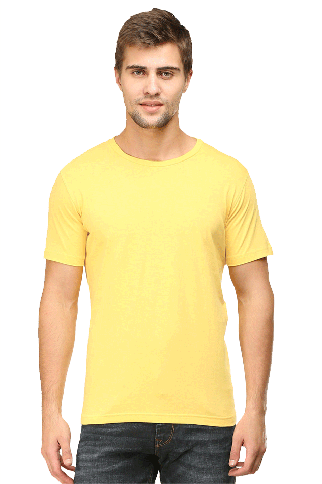 Yellow Plain t-shirt for men | Basic t-shirt for men | Men's plain t-shirts online India