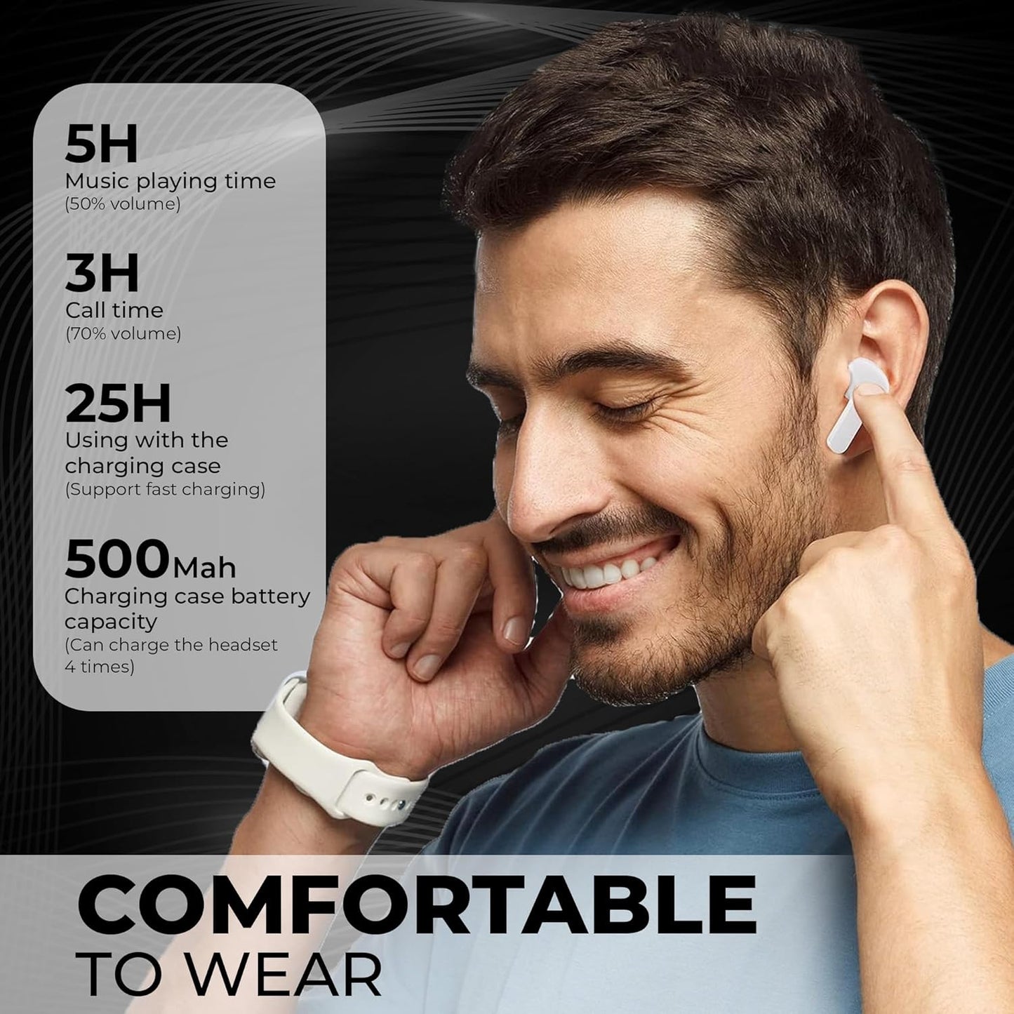 Touch Enabled - Ultrapod Earphone Buds Transparent