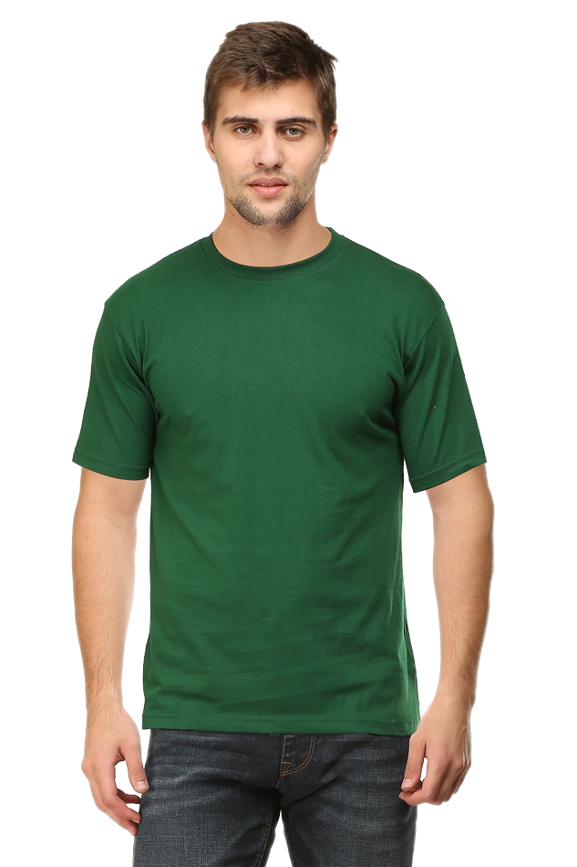 Bottle Green Plain t-shirt for men | Basic t-shirt for men | Men's plain t-shirts online India