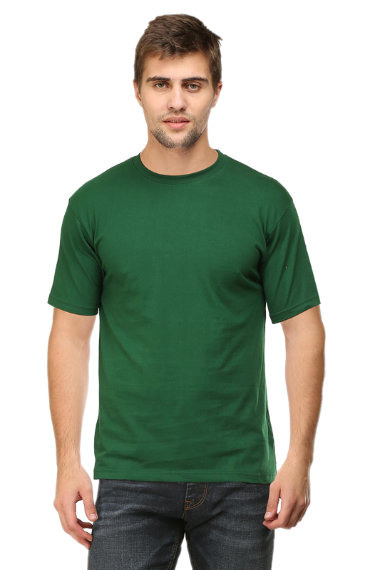 Bottle Green Plain t-shirt for men | Basic t-shirt for men | Men's plain t-shirts online India