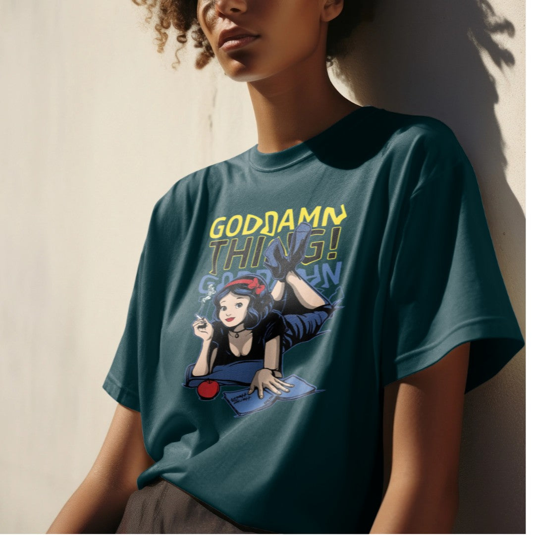 Goddamn Thing: Graphic Printed Oversized T-shirt for Women || Oversize T shirt for Women