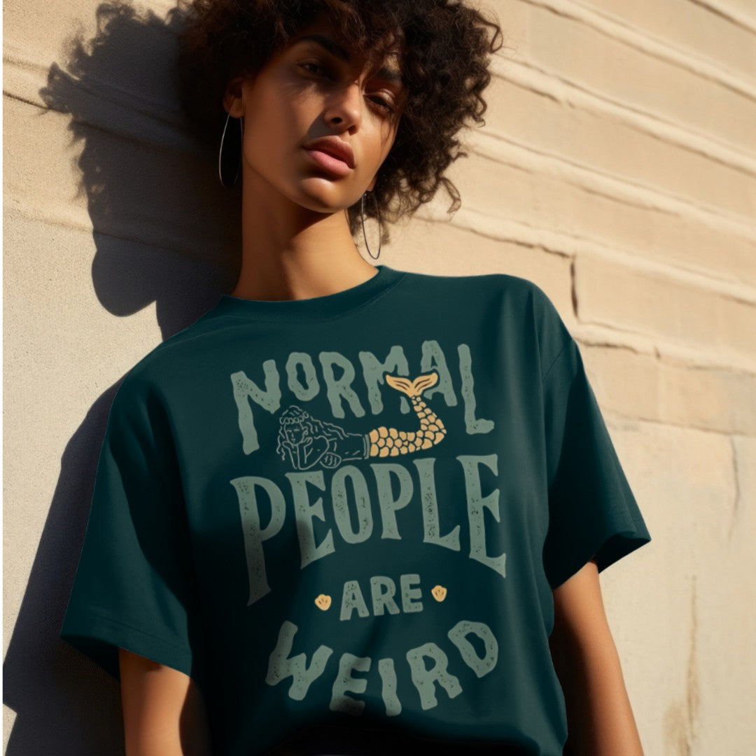 Normal People are weird: Graphic Printed Oversized T-shirt for Women || Oversize T shirt for Women