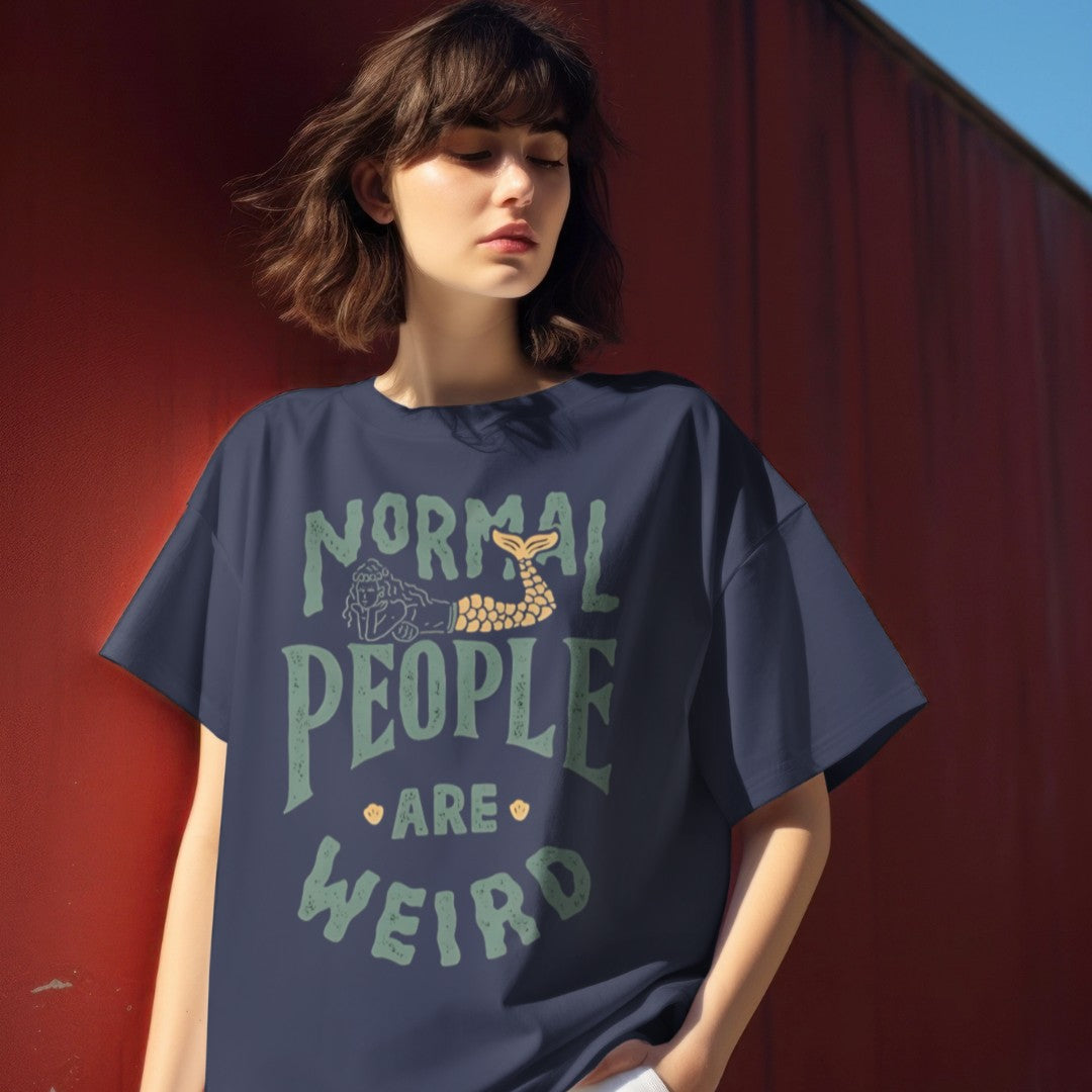 Normal People are weird: Graphic Printed Oversized T-shirt for Women || Oversize T shirt for Women