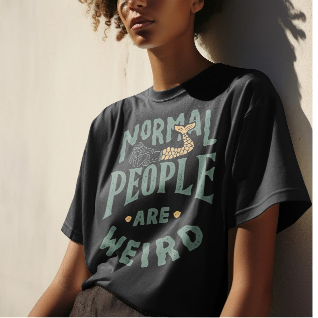 Normal People are weird: Graphic Printed Oversized T-shirt for Women || Oversize T shirt for Women