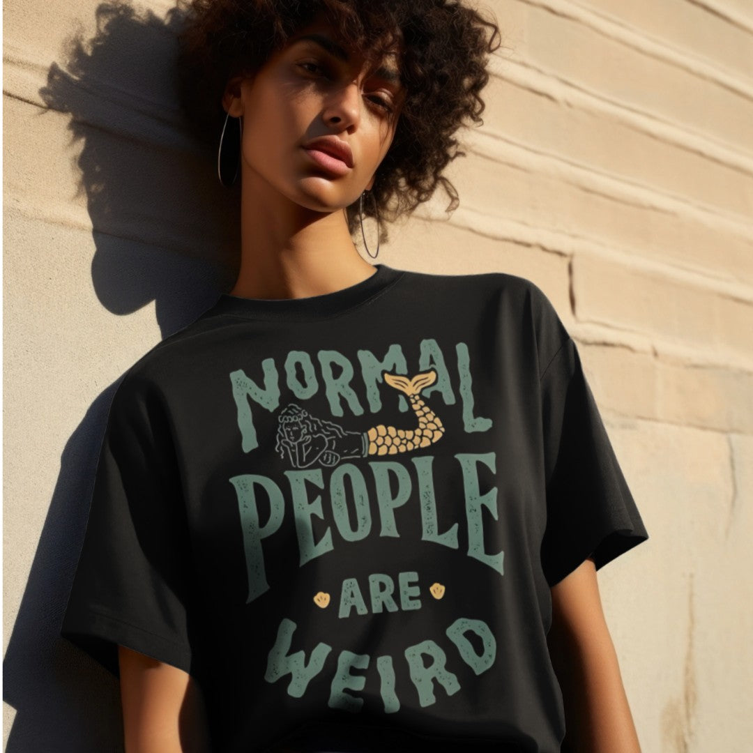 Normal People are weird: Graphic Printed Oversized T-shirt for Women || Oversize T shirt for Women