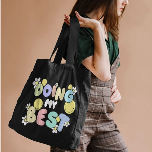 Doing My Best Tote Bags with Zip